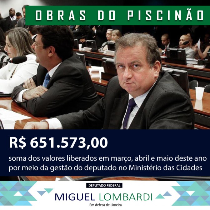 Mais de R$ 651 mil para o Piscinão