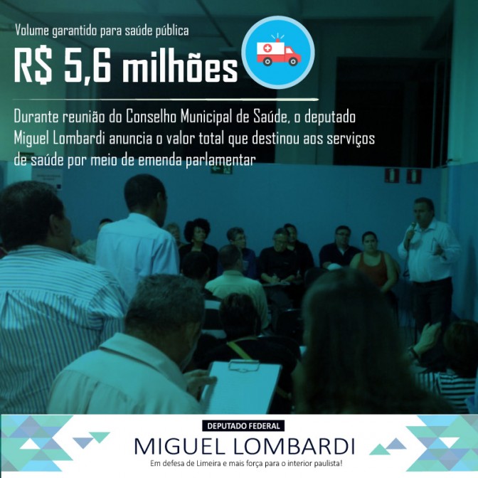 Saúde: R$ 5,6 milhões para Limeira