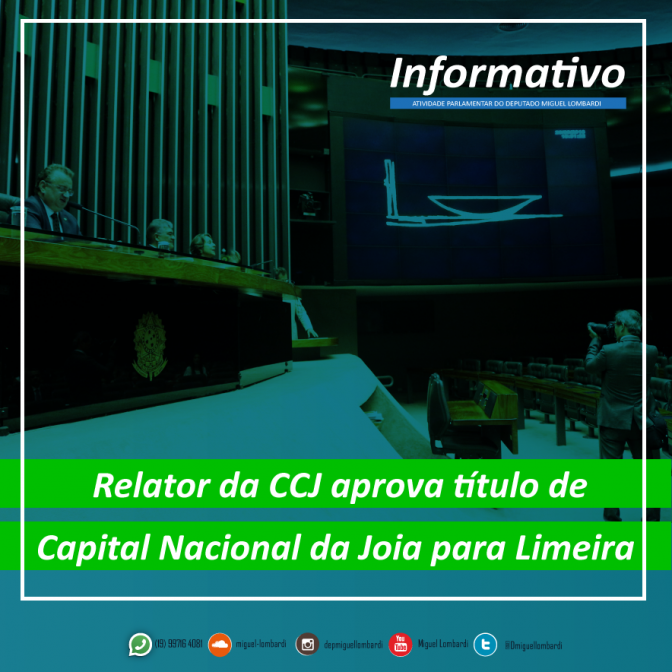 Título de Capital da Joia é aprovado por relator da CCJ