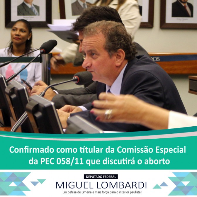 Miguel é confirmado em comissão especial do aborto