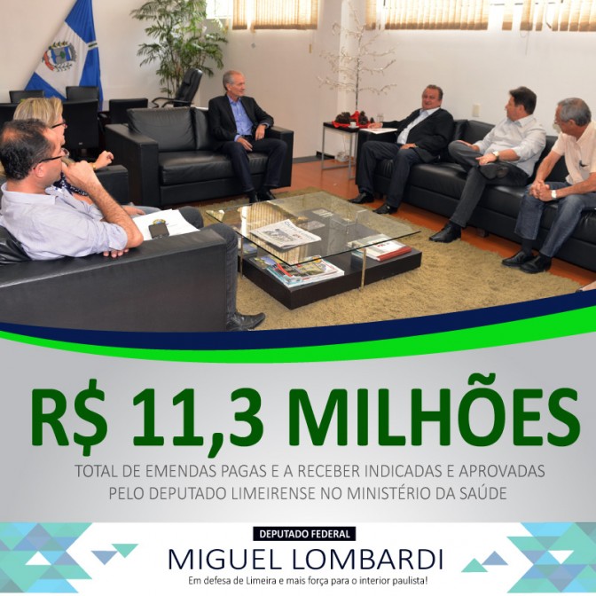 Miguel Lombardi aponta emendas de mais de R$ 11,3 milhões à saúde