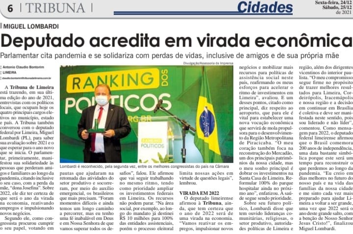 Entrevista para o Jornal Tribuna de Limeira