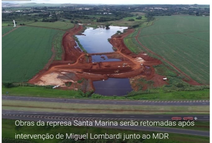 Miguel Lombardi garante retomada de obras na represa de Cordeirópolis